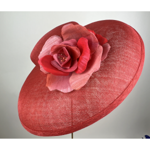 coral orange wedding hat mother of the bride style