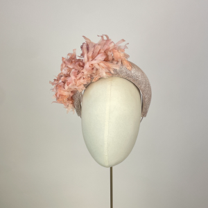 pink and brown ombre headband for weddings