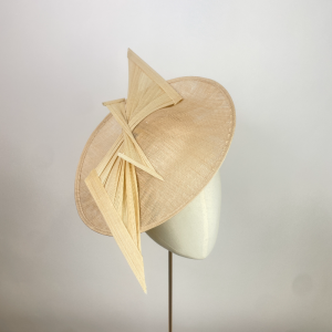 natural neutral saucer hat for weddings and events