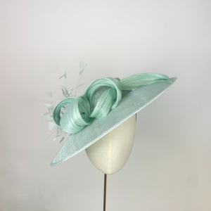 duck egg blue / mint wedding hat - Beverley Edmondson Millinery - farnham