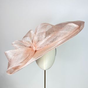 pale blush pink bias double brim soft floaty wedding hat