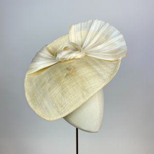 cream saucer hat mother of the bride style