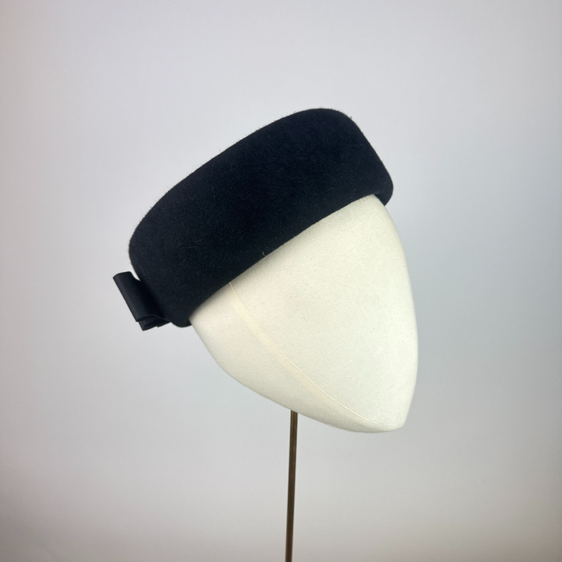 Black Felt Pillbox