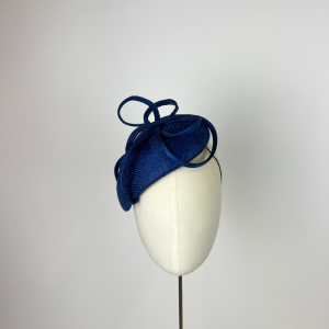 Royal blue, bright navy classic, simple elegant percher hat, fascinator, perfect for understated formal events