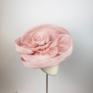 sewirl giant rose headpiece, fascinator, statement hat for Royal Ascot