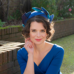 blue turquoise and purple leaf halo headpiece