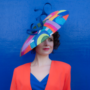 mulit-coloured vinatqage inspired saucer hat