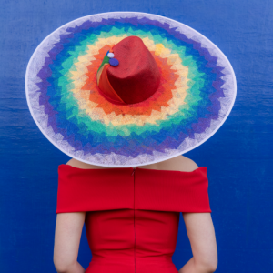 oversized rainbow hat - make a statement at Rpyal Ascot
