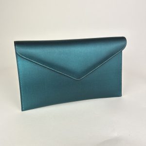 teal green satin clutch bag for weddings, mother of the Bride, rainbow club hattie, dyed to order