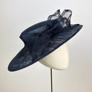 small navy wedding hat