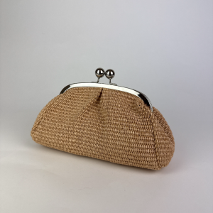 natural straw clasp clutch bag