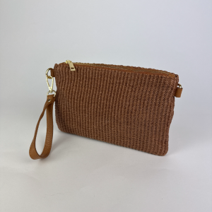 Tan Straw Clutch