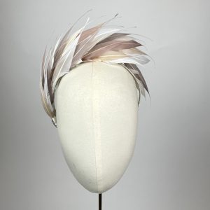 neutral toned feather hairband