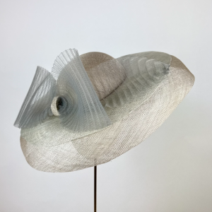 grey mix dior style bias brim hat with bow