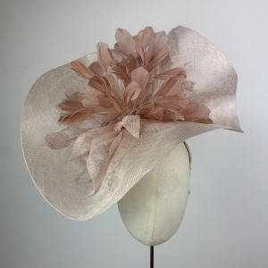 large pale pink royal ascot style hat