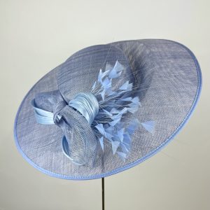 cornflower blue large wedding hat