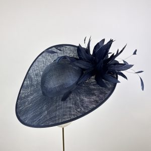 Navy mid sized brim wedding hat