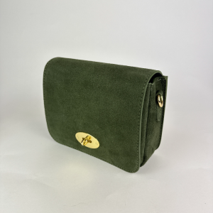 olive green suede clutch bag