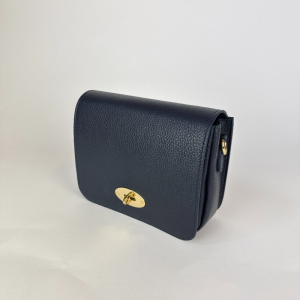 navy leather clutch bag