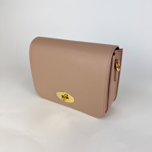 nude Pink leather clutch bag