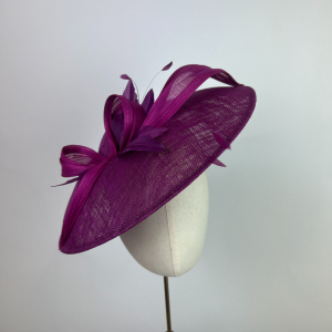 amethyst purple small downward brim saucer hat mother of the bride