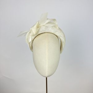 ivory sinmay headband with feathers