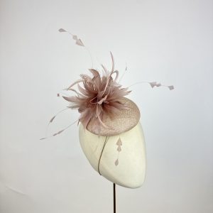 blush pink feather percher headpiece