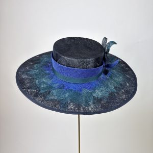 navy, teal and royal blue zero waste design boater hat