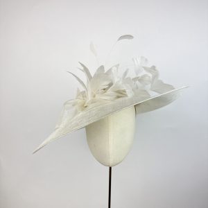 ivory classic wedding hat, mother of the bride
